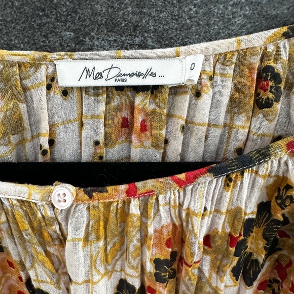 MES DEMOISELLES Matrioshka Printed Cotton-voile Midi Dress In Floral Combo Sz 0 - Picture 13 of 16